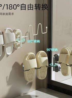吸叠盘拖鞋BC-ST201挂架室免打台孔阳旋转鞋子晾晒架壁挂式可浴折