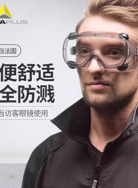 代尔塔101125护目镜防尘打磨近视眼可戴切洋葱防虫防飞溅防风灰尘