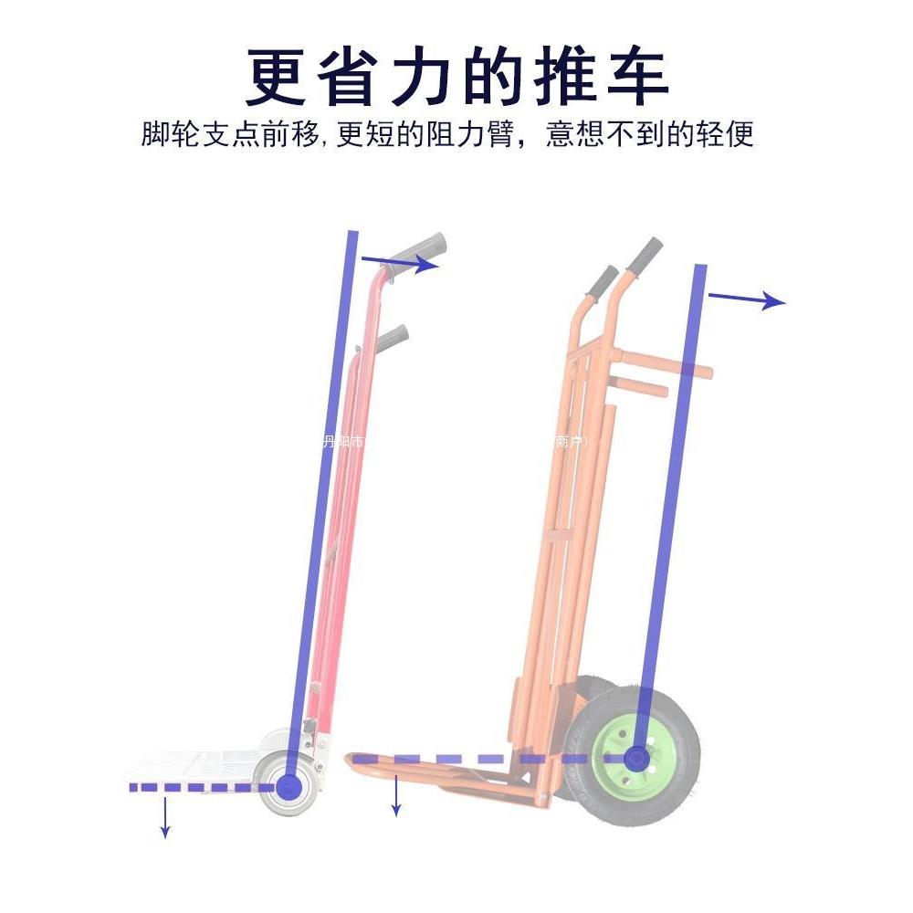 老虎车两轮平板手推车家用小推拖车折叠便携拉货移动花盆搬运