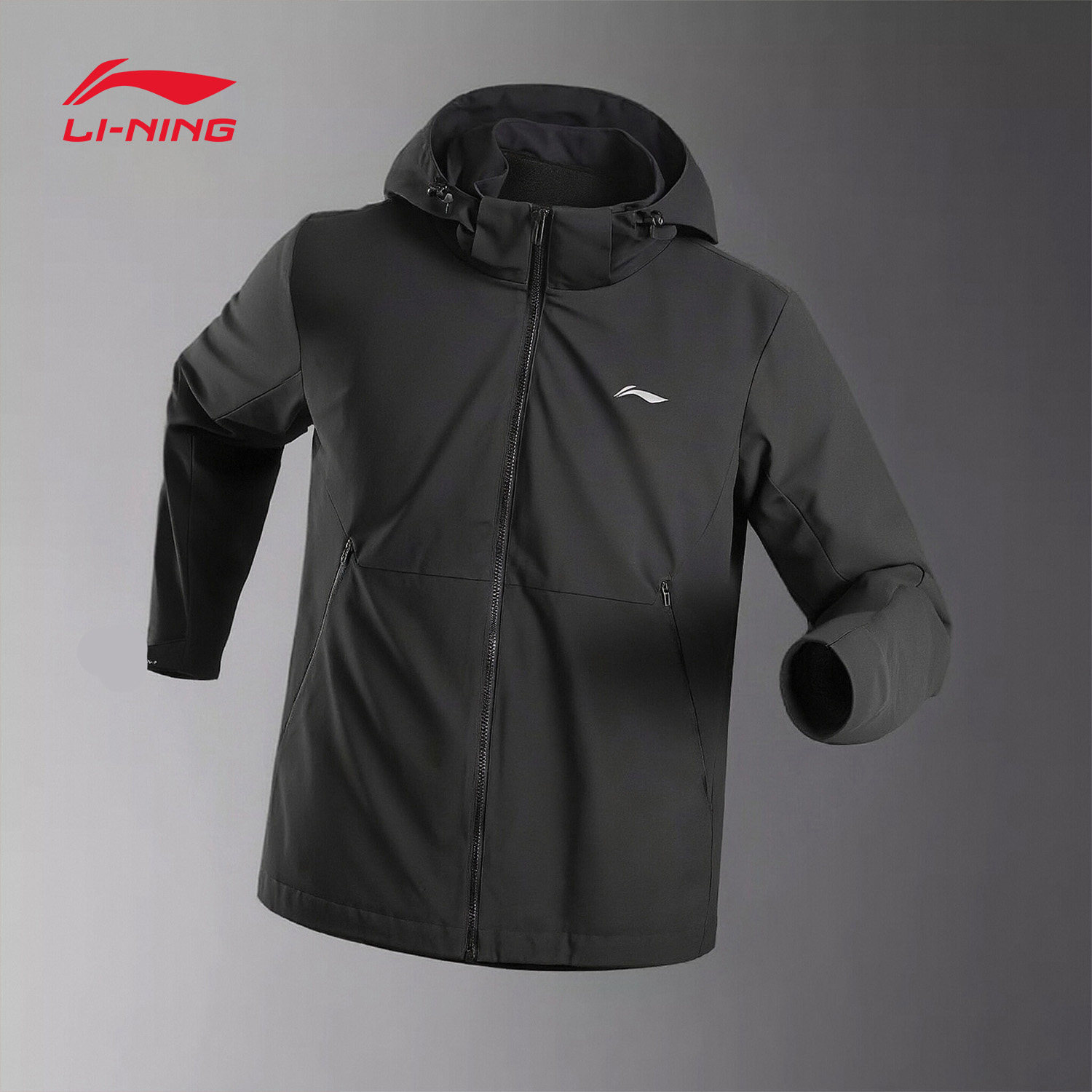 李宁三合一运动风衣男2026春季户外防泼水加绒保暖连帽冲锋衣外套