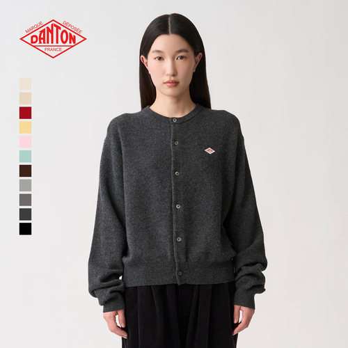 DANTON女士羊毛衫圆领针织开衫