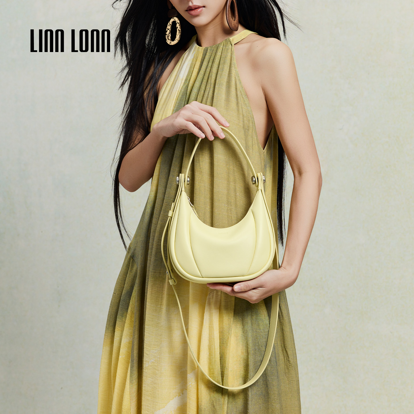 LINN LONN纳帕摔牛皮2026年新款腋下包包女款单肩斜挎包通勤穿搭