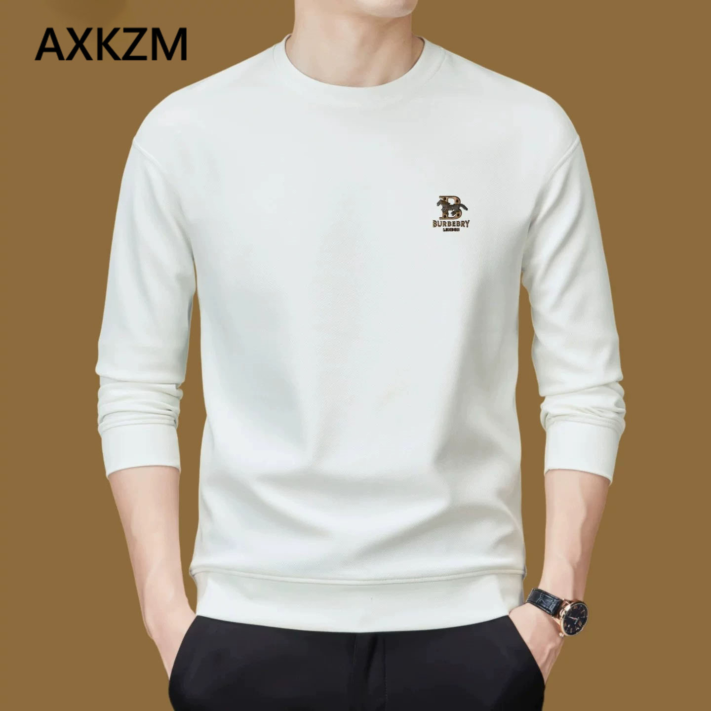 AXKZM高端长袖t恤男士秋冬款圆领