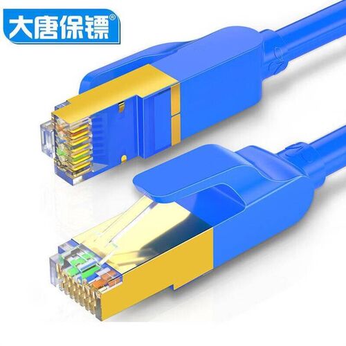 大唐保镖低烟无卤铝箔屏蔽超六类万兆跳线蓝色,10米DT2900-71