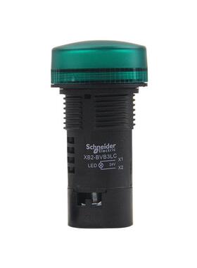 原装施耐德LED指示灯 绿色电源信号灯22mm孔 XB2-BVB3LC AC/DC24V