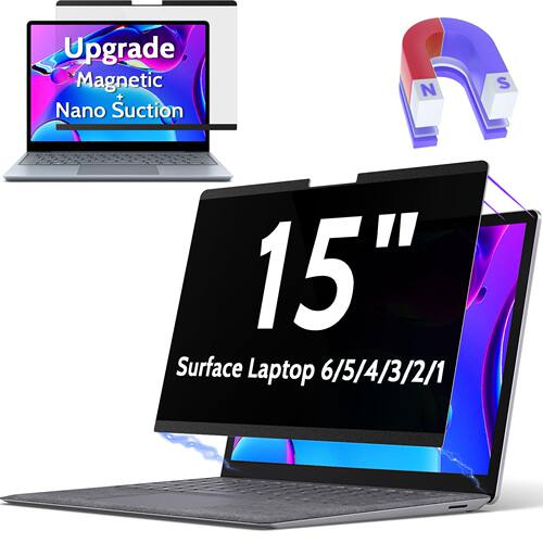 磁吸微软Surface防窥膜15寸笔记本可拆卸防偷窥膜Pro13隐私膜适用