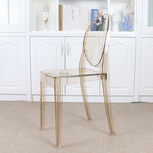 魔鬼椅无扶手北欧餐椅简约塑料幽灵设计创意椅子透明亚克力chair