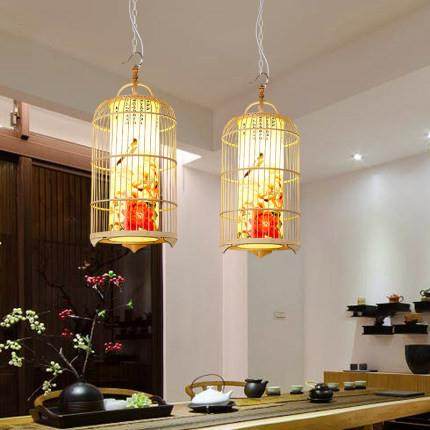 新中式鸟笼竹编吊灯落地灯客栈客厅书房茶楼会所创意装饰茶室吊灯,家装灯饰光源,智能吊灯,淘宝优惠券,粉丝福利购,淘宝优惠卷