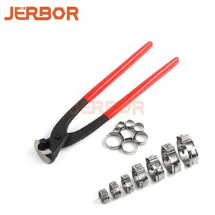 厂家 130pcs袋装单耳卡箍不锈钢无极卡箍抱箍+双耳箍圈钳子套装