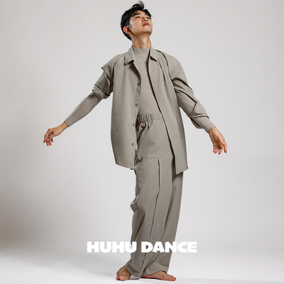 HUHUDANCE现代舞练功演出服宽松长袖衬衫外套男女款378
