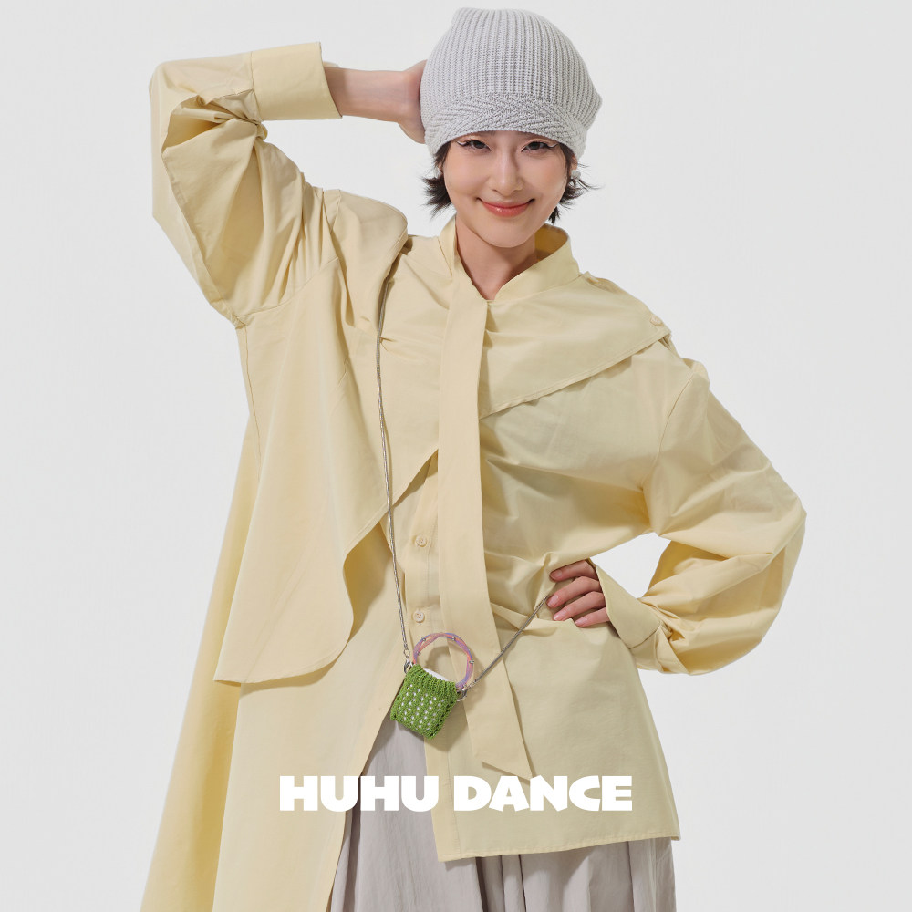 HUHUDANCE现代舞上衣衬衫宽松练功服演出服日常休闲搭配5052图片