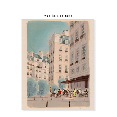 【Yukiko Noritake】法式中古风小众插画轻奢街景艺术装饰挂画芯