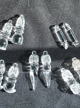 天然白水晶金刚杵雕刻把玩件 水晶降魔杵法器工艺品家居装饰摆件
