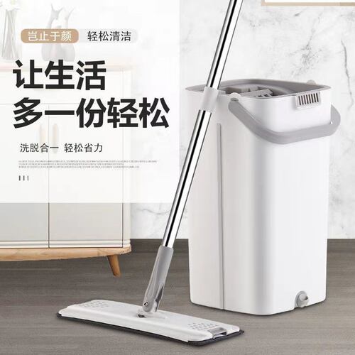 刮刮乐懒人拖把免手洗拖把 带桶拖把平板拖把新款刮刮乐拖把