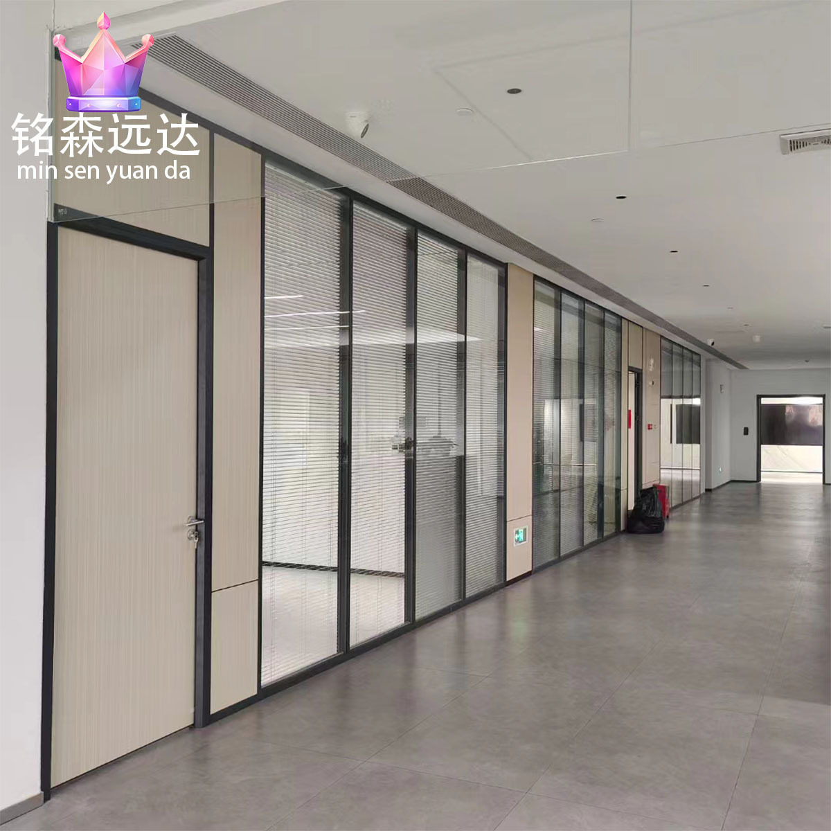 双玻百叶办公室玻璃隔断卫生间钢化玻璃隔断板铝合金电动升降