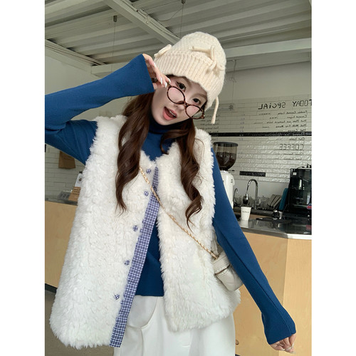 孕妇装秋冬外穿保暖加厚叠穿摇粒绒百搭无袖马甲背心孕妇休闲上衣