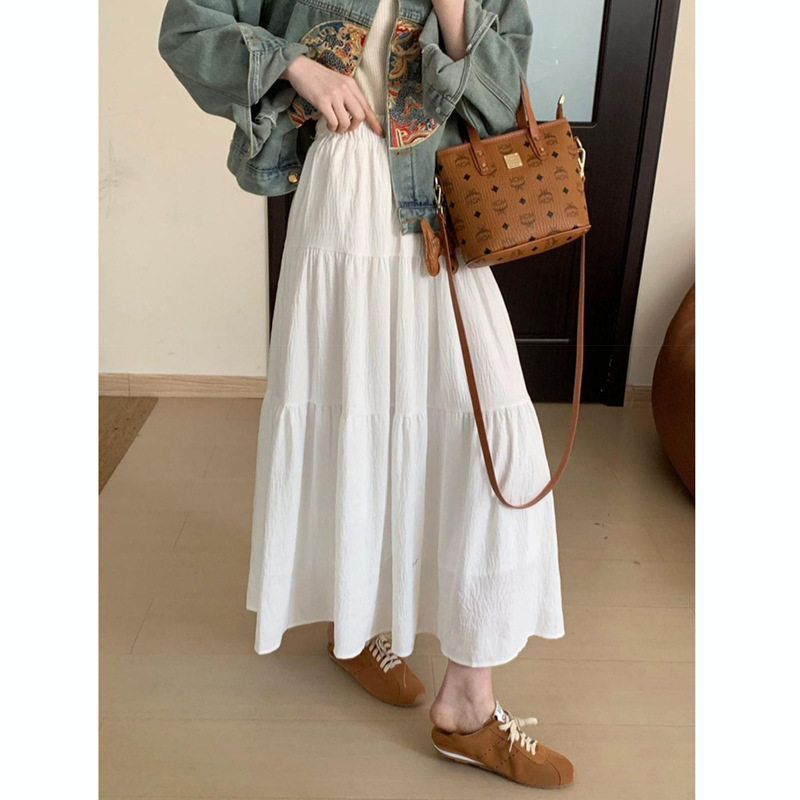 孕妇垂感天丝半身裙2025夏季新款韩版百搭薄款长裙孕妇蛋糕蓬蓬裙