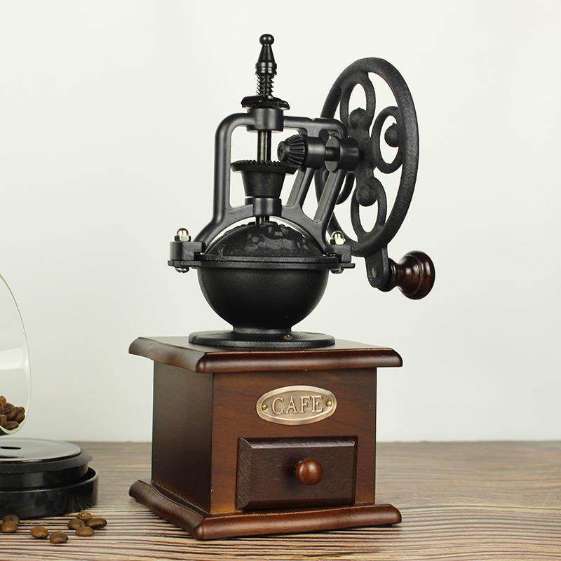 风火轮复古手摇磨豆机便携式可调节咖啡研磨机家用迷你手动咖啡机