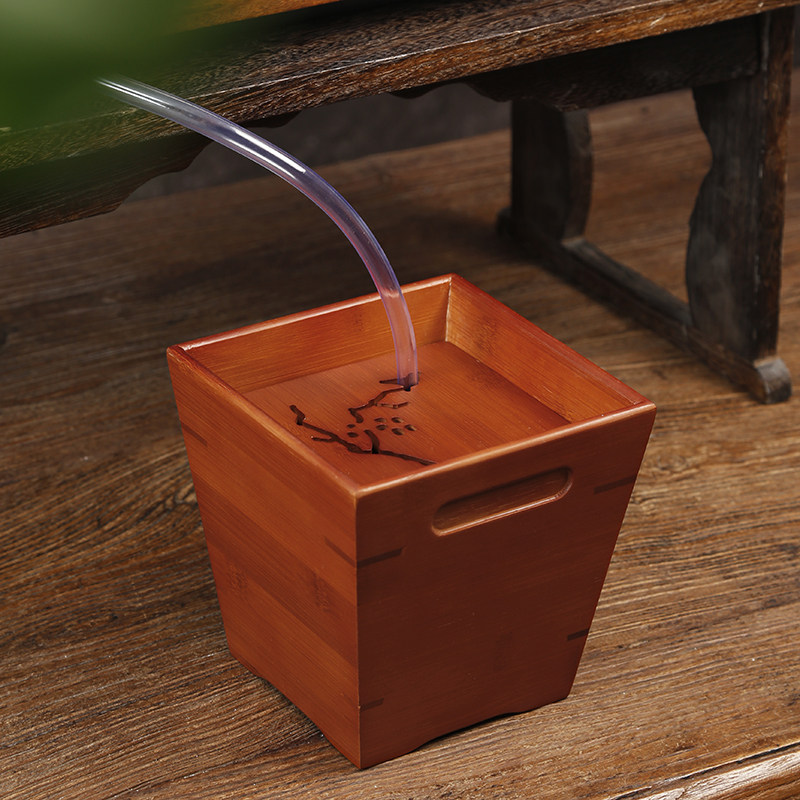 孟宗竹茶桶 茶盘排水管竹茶具茶水桶 茶道六君子零配件垃圾茶渣筒