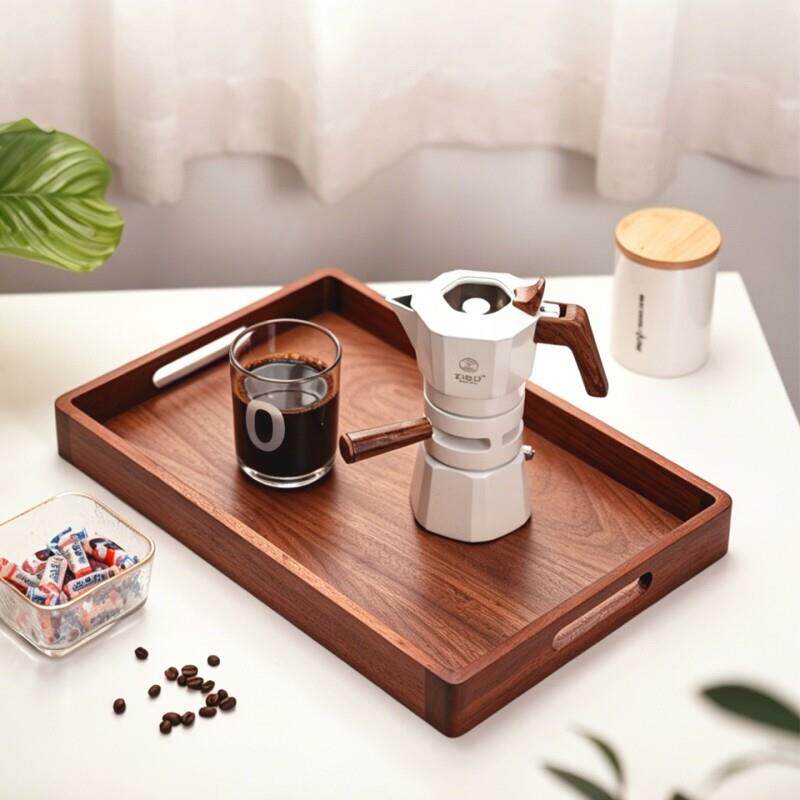 乌乌檀木连檀木实木托盘长方形日式家用杯茶杯水木茶具质收纳盘干
