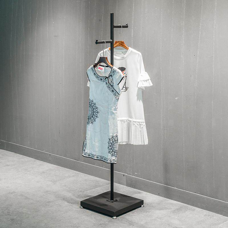 架北欧约服装店橱窗衣帽挂展示铁艺/落地式正挂简侧衣架货架点挂