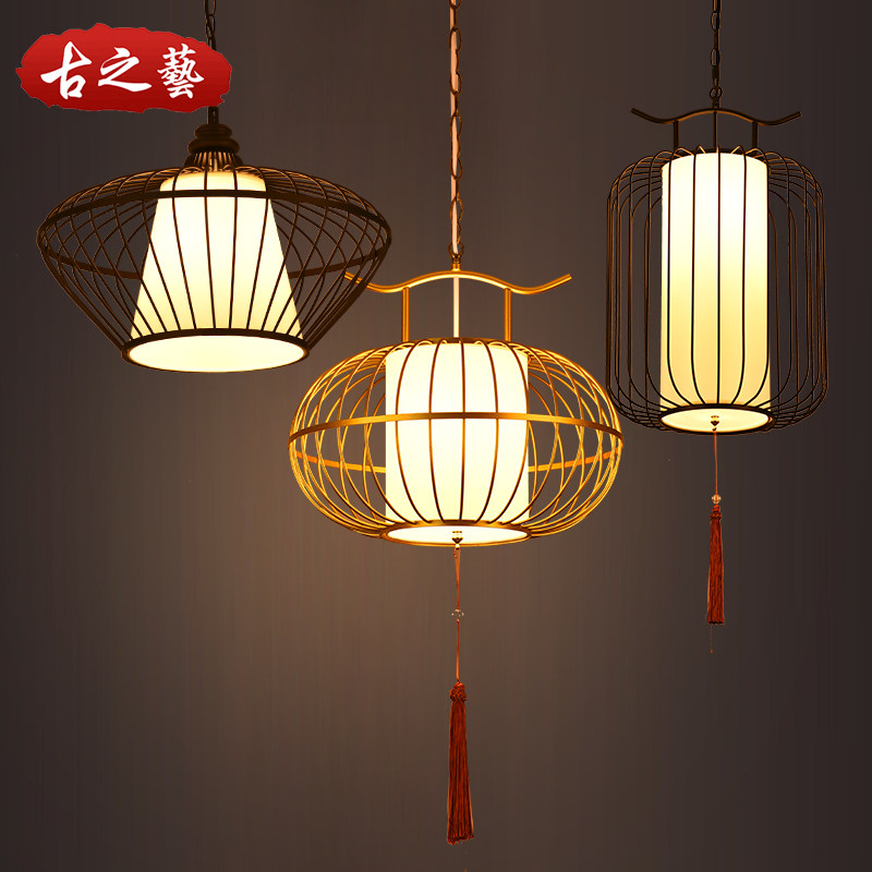 新中式吊灯铁艺灯吧台复古个性餐厅吊灯创意鸟笼酒吧咖啡厅吊灯