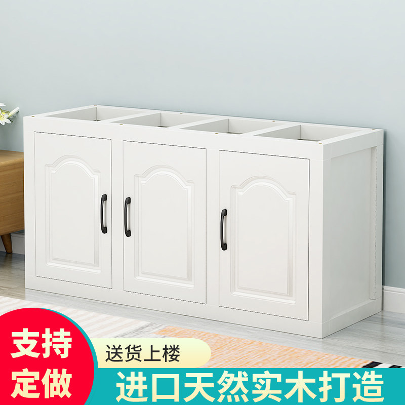 定做实木鱼缸底柜底座鱼缸柜子松木架子家用客厅水族箱隔断柜鞋柜