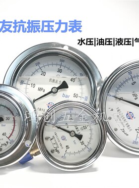 无锡利友抗振油压力表耐震YK60径向油压表1/2.5/6/16/40/60MPa