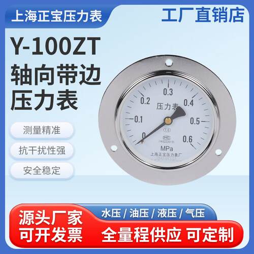 轴向带边压力表Y-100ZT