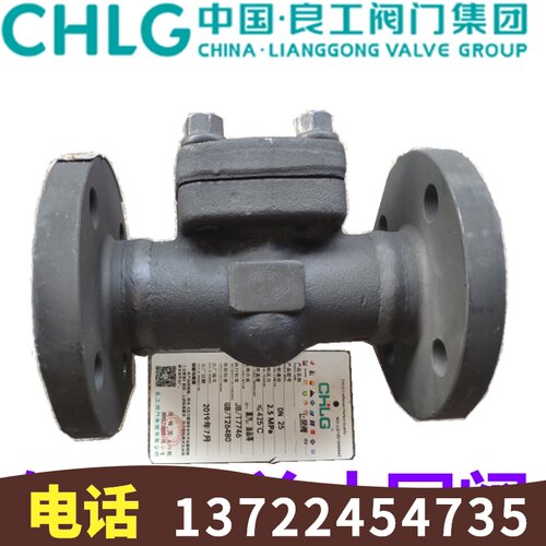 中国良工阀门H44H-16/25/40/64C锻钢旋起式法兰高温止回阀DN15-40