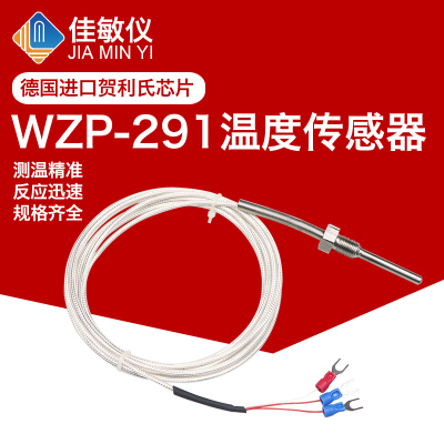 WZP-291热电阻Pt100温度传感器两线/三线4分牙螺纹固定热电阻探头