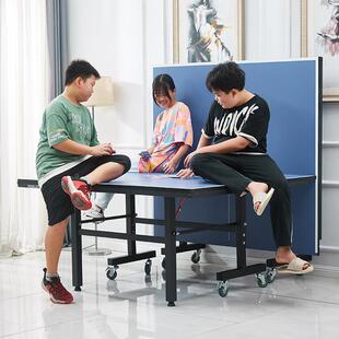 中号带轮乒乓球台家用可折叠移动室内乒乓桌练习球台案子厂家直销