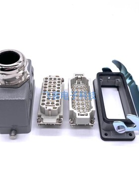 TE泰科重载连接器 HEE-032-M/F 单扣开孔底座上壳顶出哈丁