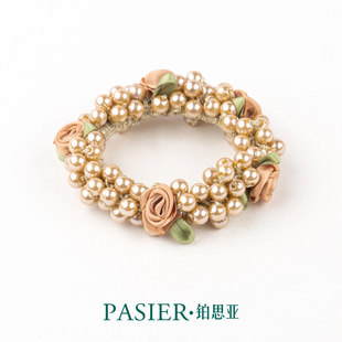 铂思亚【花匠】同款简约玫瑰气质韩版清新百搭时尚弹力手工发圈