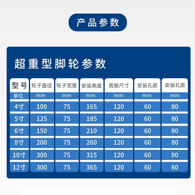 超重型脚轮实心MC尼龙万向轮10/12寸锁头器移动箱体房集装箱脚轮