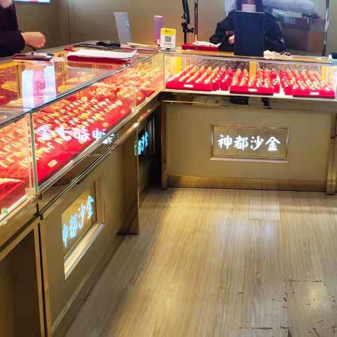 珠宝柜台 饰品柜 商场玻璃展示柜 首饰柜 蜜蜡展示柜