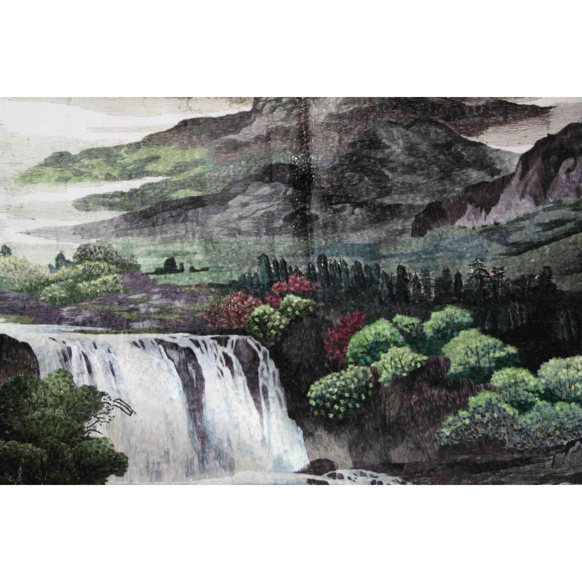 苏绣绣片客厅办公室装饰画苏州手工刺绣家居挂画山水风景