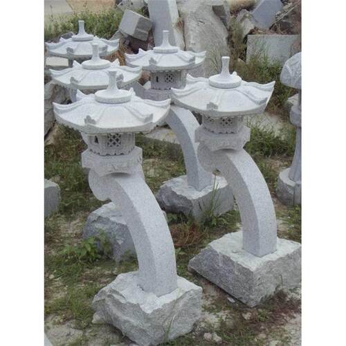 花岗岩芝麻白日式石灯塔 楼盘房地产景观产品石雕灯笼雕刻厂家