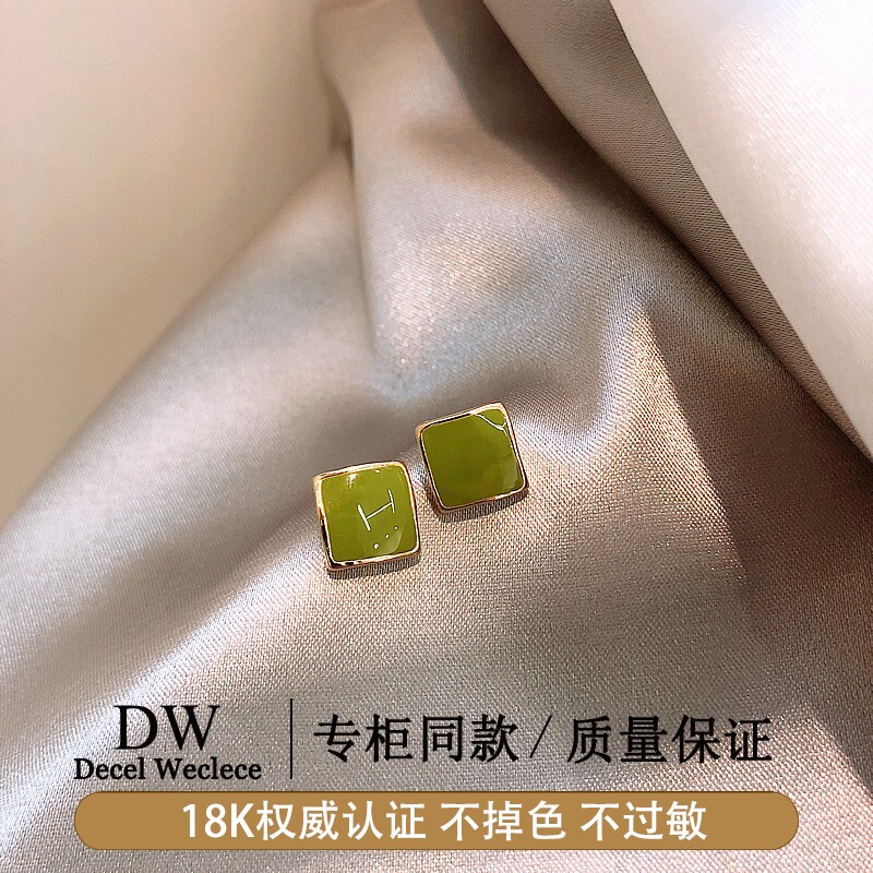 奥特莱斯【官网直发】绿色耳钉独特气质韩系耳环女轻奢耳饰