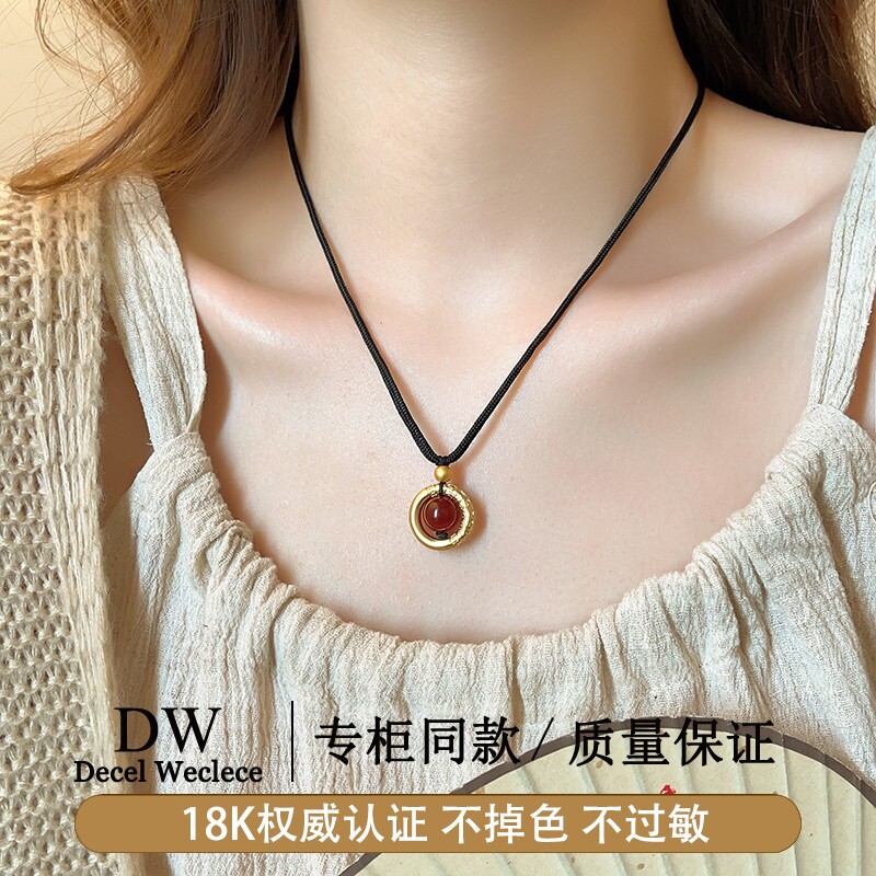 奥特莱斯【品牌撤柜1折】新中式转运珠吊坠项链女款锁骨链饰品