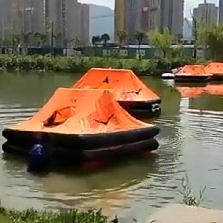 充气式逃生筏快速充气救生筏游艇逃生装备自扶正海上撤离应急筏