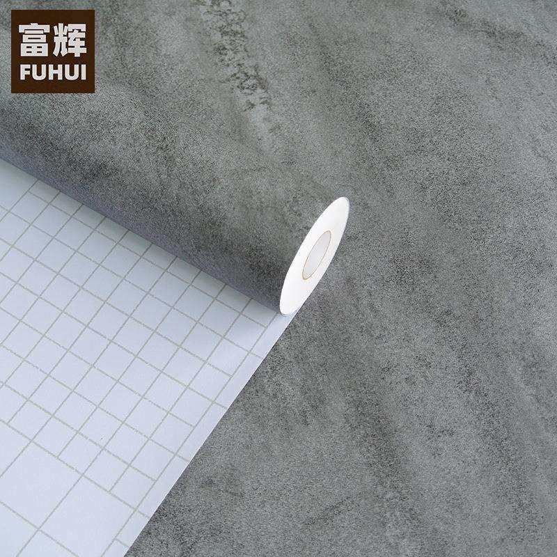 加厚防水粗水泥纹理自粘墙纸壁纸复古做旧装饰pvc波音软片HD-069