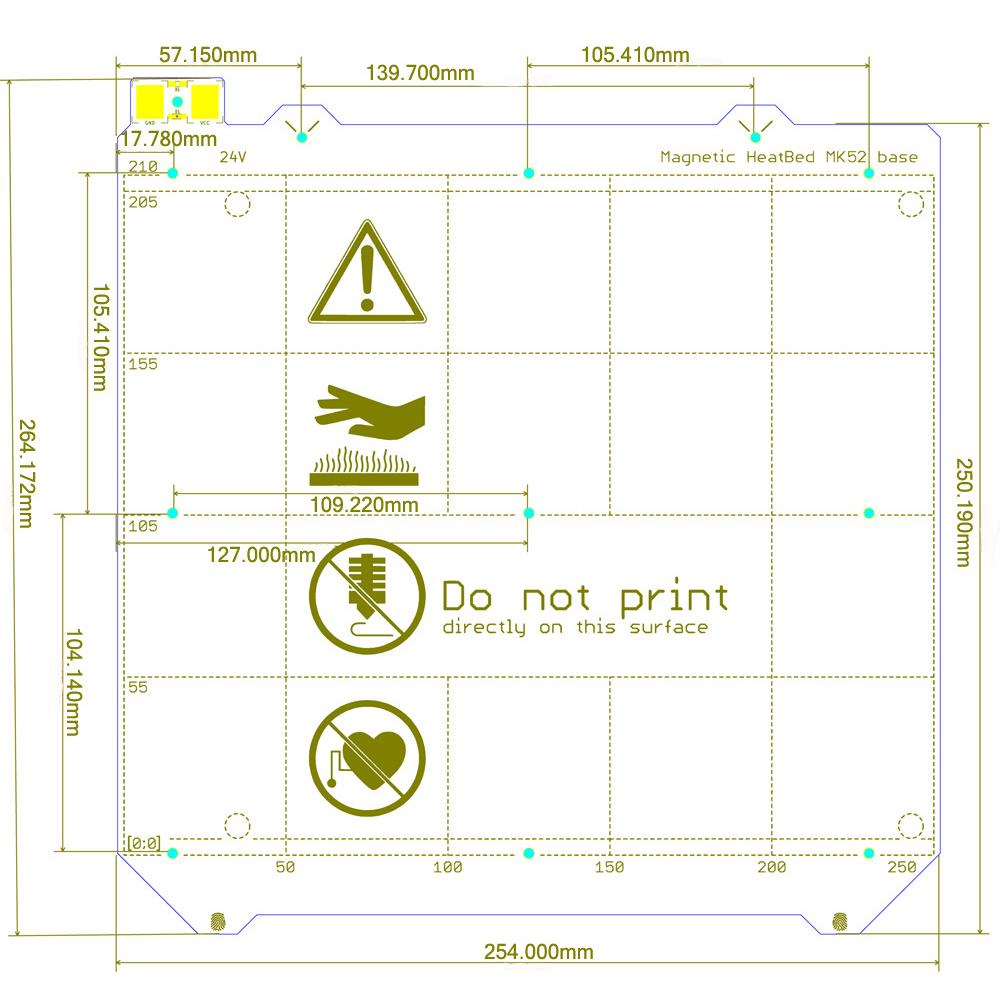 3D打印机配件Prusa i3 MK3/MK2S 3d打印机MK52加热床 24V MK3热床