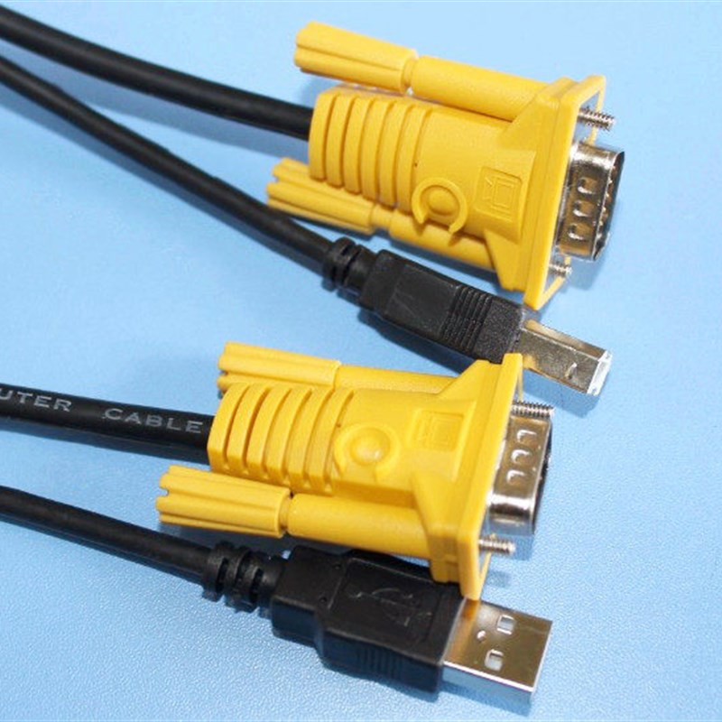 KVM切换器配套线材 USB双并线 USB+VGA切换器线 KVM专用线 公对公