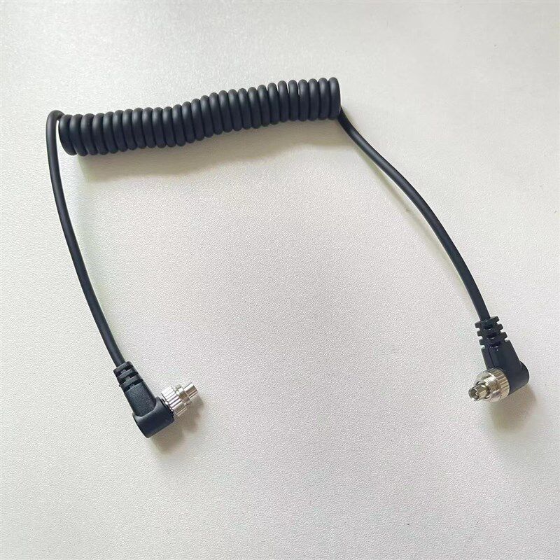 PC-PC同步器闪光灯引闪线 PC转PC连闪线 相机直连闪光灯弹簧线1米