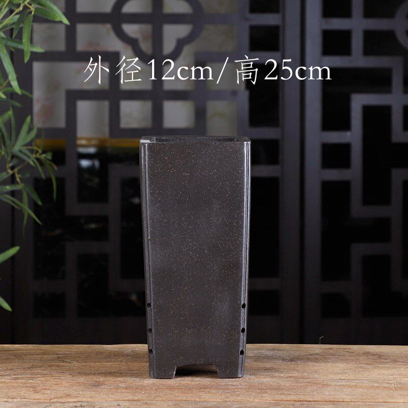 自在屋精选紫砂花盆特大号素面抽角签筒盆景悬崖绿植盆栽室内