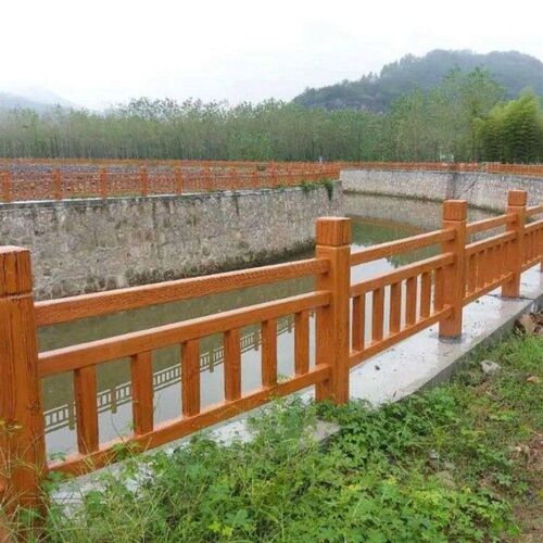 定制铝合金仿木仿竹护栏河道护栏景区围栏园林公园围栏公路护栏