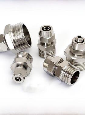 快拧接头铜气动快速接头气管PC8mm-02直通4-M5/6-01/10-03/12-04