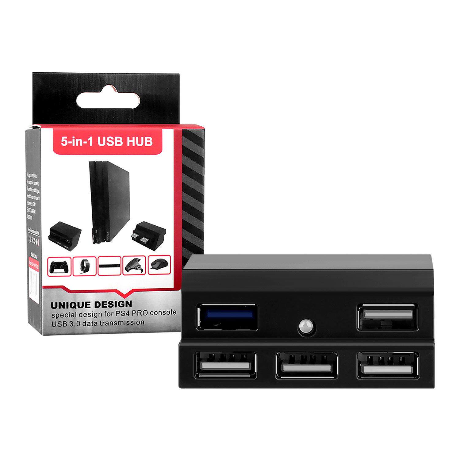 索尼PS4 USB扩充器支援PS4 Pro及旧款主机USB 2转5扩展转换器