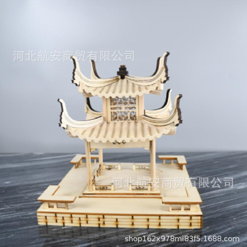 中式木质建筑凉亭摆件样板房售楼处家具卖场装饰品木工艺品